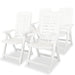 Reclining Garden Chairs 4 Pcs Plastic White Xipbli