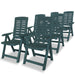 Reclining Garden Chairs 6 Pcs Plastic Green Xipbib