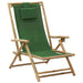 Reclining Relaxing Chair Green Bamboo And Fabric Gl9261