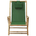 Reclining Relaxing Chair Green Bamboo And Fabric Gl9261