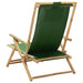 Reclining Relaxing Chair Green Bamboo And Fabric Gl9261