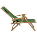 Reclining Relaxing Chair Green Bamboo And Fabric Gl9261