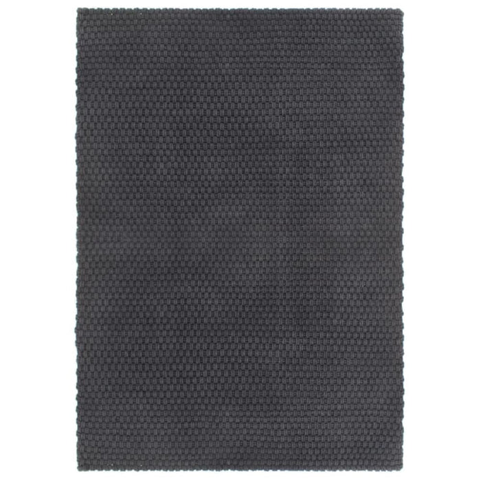 Rug Rectangular Anthracite 120x180 Cm Cotton Tapool