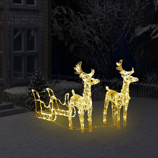 Reindeers & Sleigh Christmas Decoration 160 Leds 130 Cm