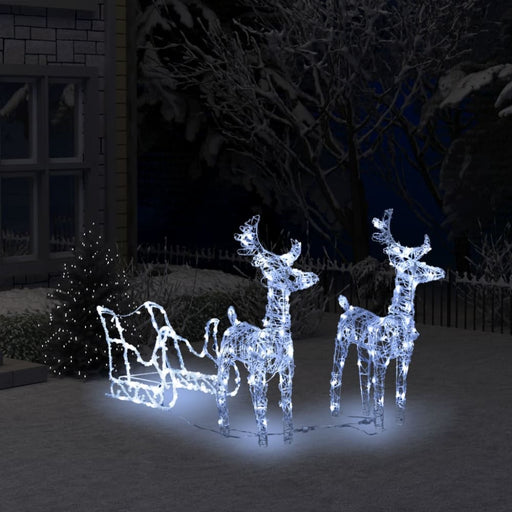 Reindeers & Sleigh Christmas Decoration 160 Leds 130 Cm