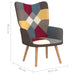 Relaxing Chair With a Stool Patchwork Fabric Txnona