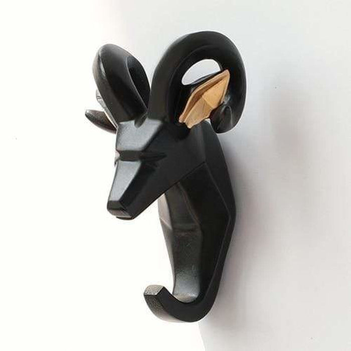 Resin Animals Head Sticker Hook Wall Decorative Hanger