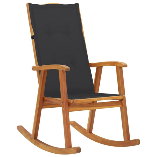 Rocking Chair With Cushions Solid Acacia Wood Tblaoik