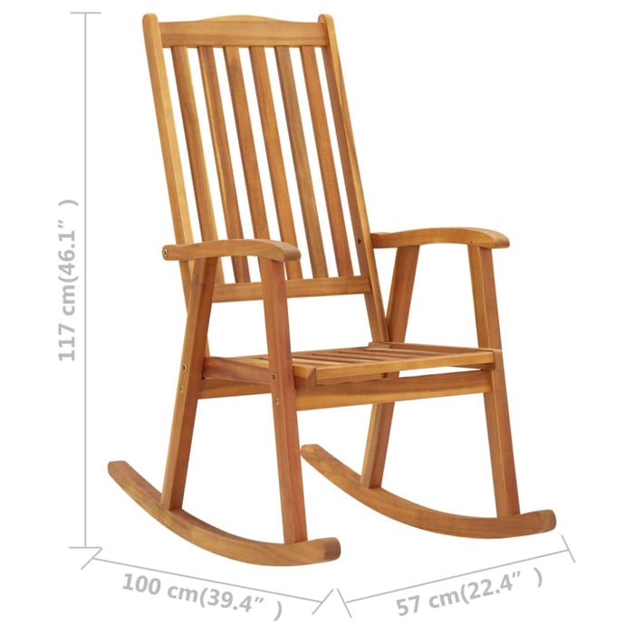 Rocking Chair With Cushions Solid Acacia Wood Tblaonb