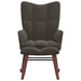 Rocking Chair With a Stool Dark Grey Velvet Txnopo