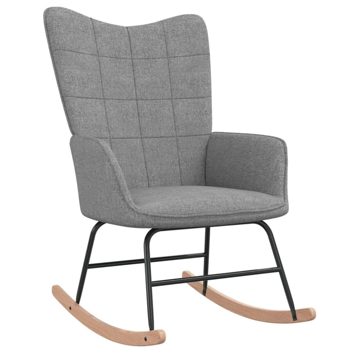 Rocking Chair With a Stool Light Grey Fabric Txnbon