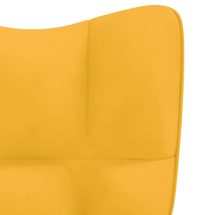 Rocking Chair With a Stool Mustard Yellow Velvet Txnopi