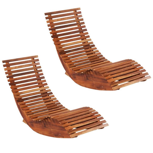 Rocking Sun Loungers 2 Pcs Acacia Wood Gl1759