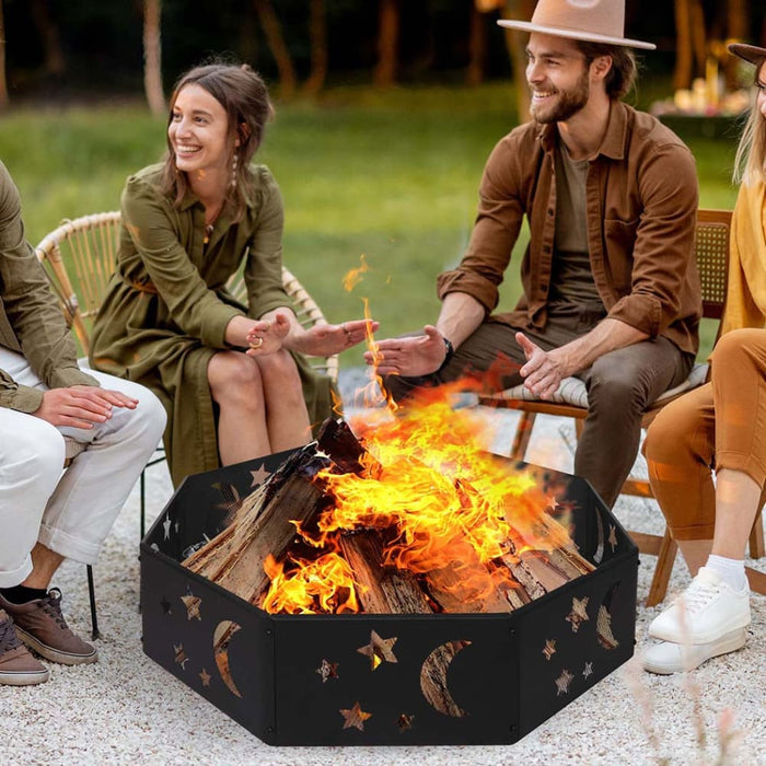 Goslash Picks Round Fire Pit Ring Outdoor Fireplace Camping