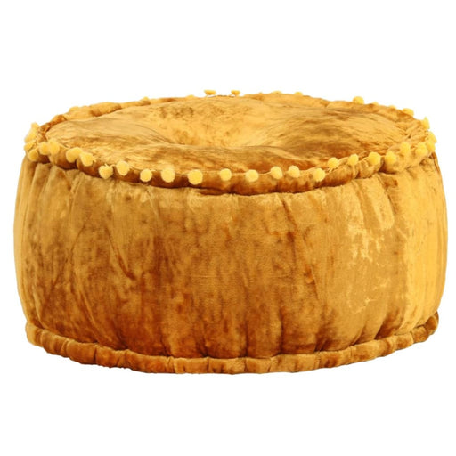 Round Pouffe Velvet 40x20 Cm Mustard Xnipln