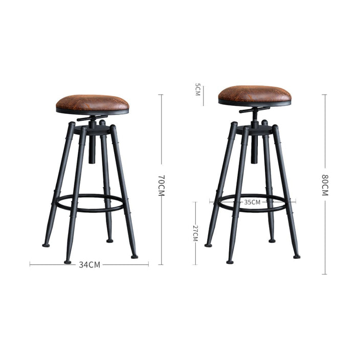 Goslash Picks 2x Rustic Industrial Bar Stool Kitchen