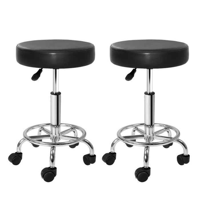 Goslash Picks 2x Saddle Salon Stool Swivel Barber Chairs