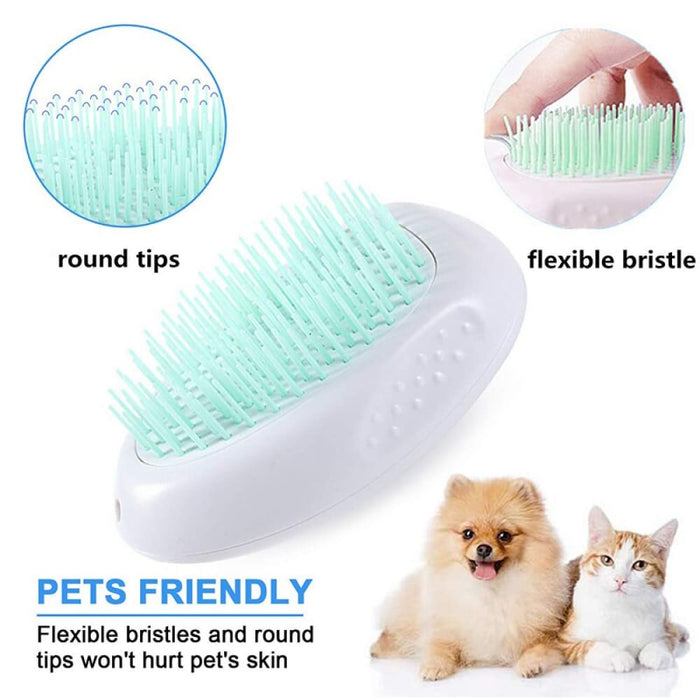 Safe Round Soft Bristles Slicker Self Cleaning Dog Comb