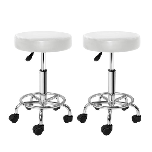 Goslash Picks 2x Salon Stool Round Swivel Barber Hair Bar