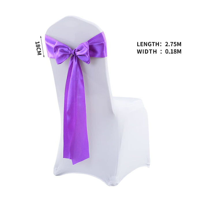 50x Satin Chair Sashes Cloth Cover Wedding Party Event