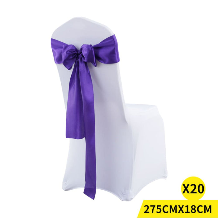 Goslash Picks 20x Satin Chair Sashes Cloth Cover Wedding