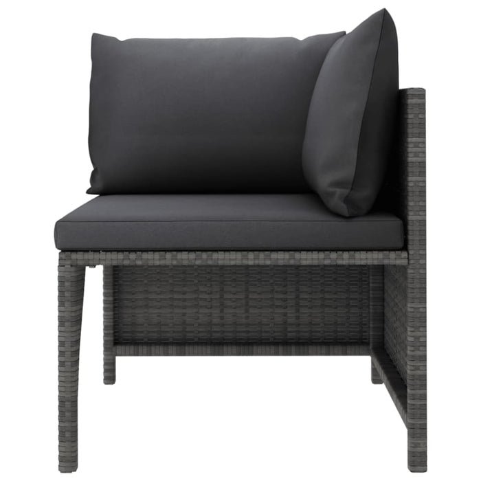 Sectional Corner Sofa With Cushions Grey Poly Rattan Totakt