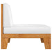 Sectional Middle Sofa & Cream White Cushions Solid Acacia