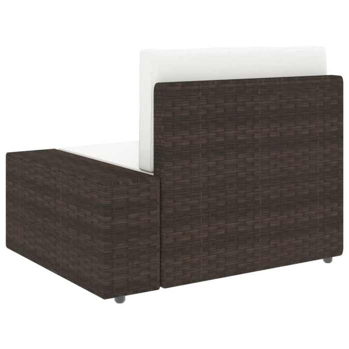 Sectional Sofa 2-seater Poly Rattan Brown Akpop