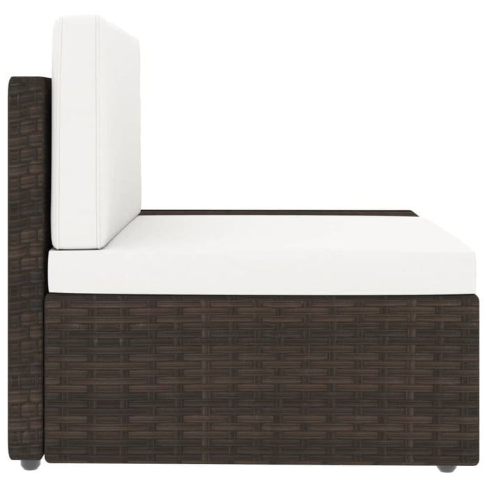 Sectional Sofa 2-seater Poly Rattan Brown Akpop