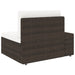 Sectional Sofa 2-seater Poly Rattan Brown Akpop