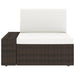 Sectional Sofa 2-seater Poly Rattan Brown Akpop