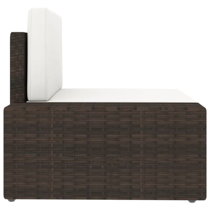 Sectional Sofa 2-seater Poly Rattan Brown Akpop