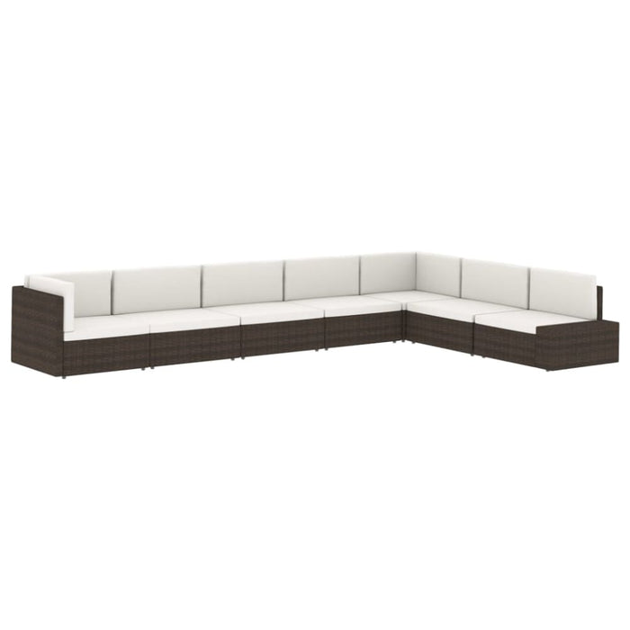 Sectional Sofa 2-seater Poly Rattan Brown Akpot