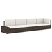 Sectional Sofa 2-seater Poly Rattan Brown Akpot