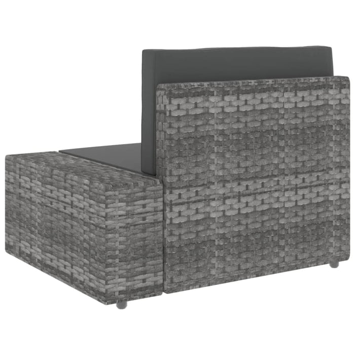 Sectional Sofa 3-seater Poly Rattan Grey Akpxl