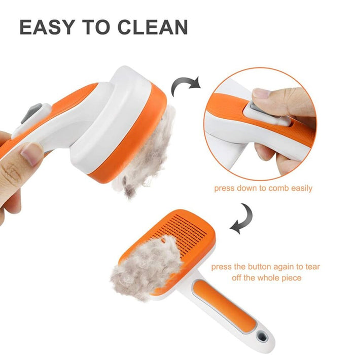 Self-cleaning Anti-slip Handle Dog Grooming Brush Massages