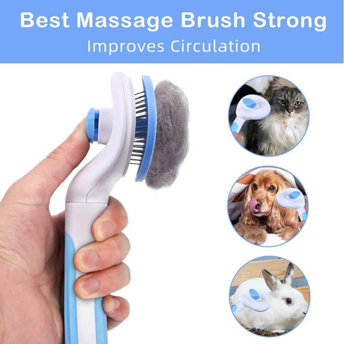 Self Cleaning Pet Grooming Slicker Comb For Shedding