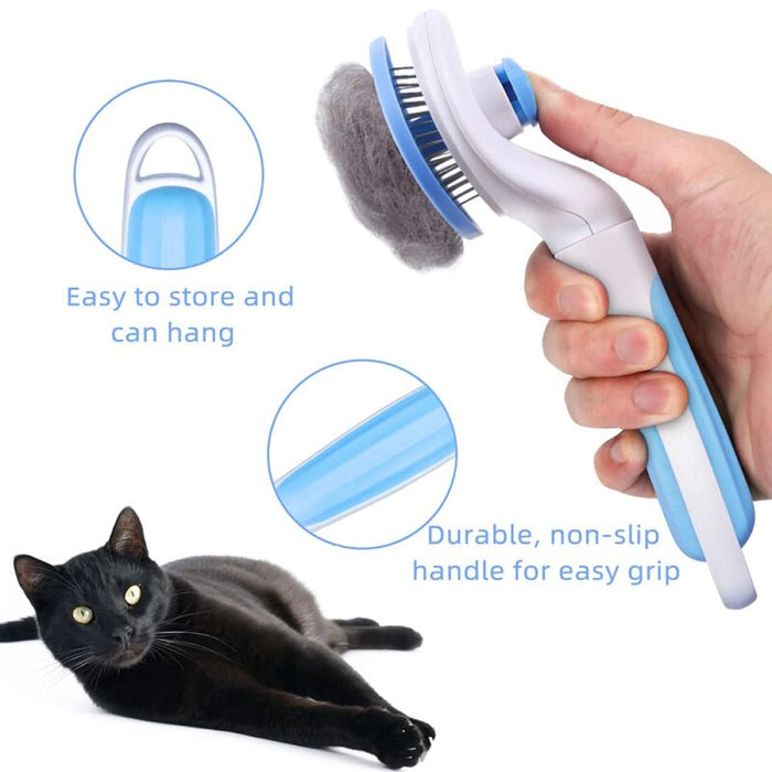 Self Cleaning Pet Grooming Slicker Comb For Shedding