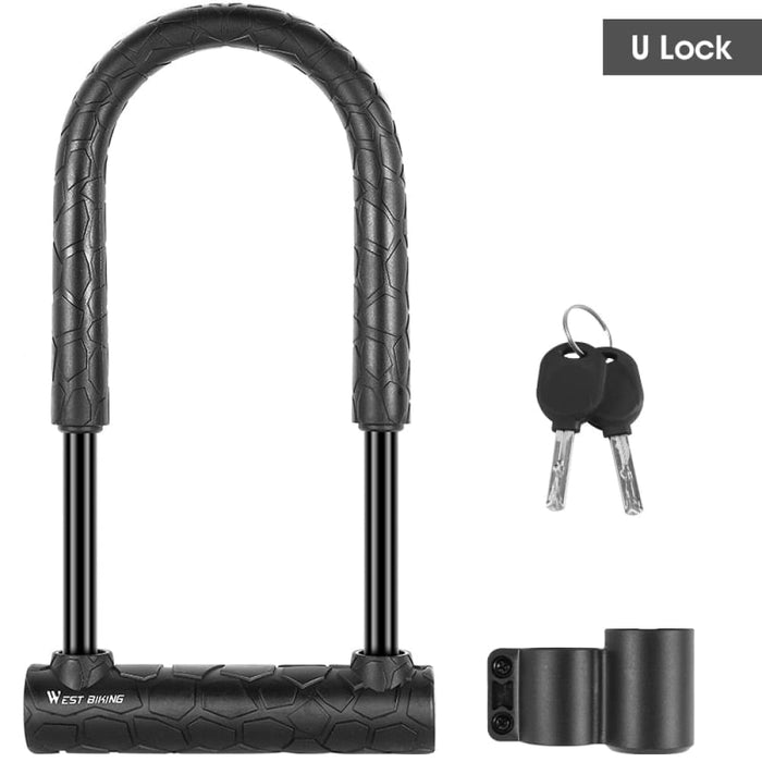 U Shape Bicycle Steel Lock With 2 Keys