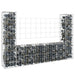 U-shape Gabion Basket With 2 Posts Iron 140x20x100 Cm Opoxip