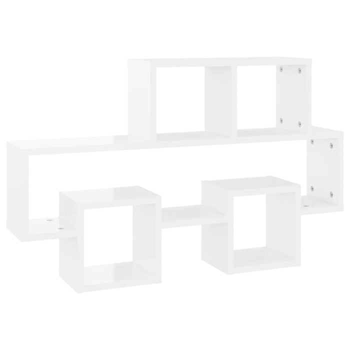 Car-shaped Wall Shelf Glossy Look White Chipboard Nbixpl