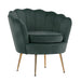 Shell Scallop Green Armchair Lounge Chair Accent Velvet