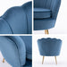 Shell Scallop Navy Blue Armchair Accent Chair Velvet