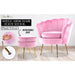 Shell Scallop Pink Armchair Accent Chair Velvet + Round