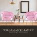 Shell Scallop Pink Armchair Accent Chair Velvet + Round