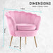 Shell Scallop Pink Armchair Lounge Chair Accent Velvet