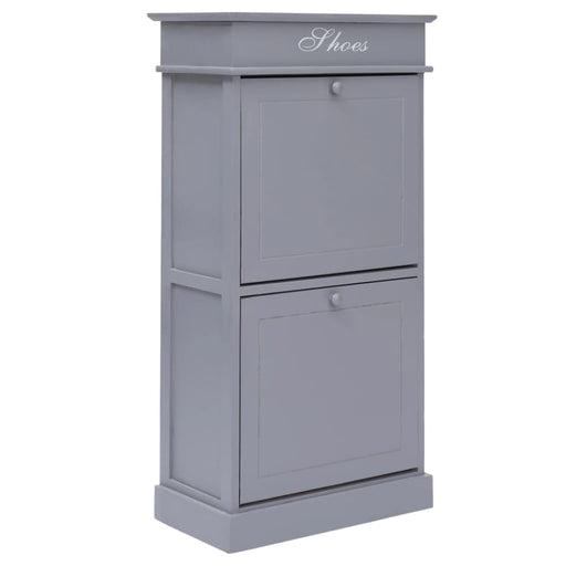 Shoe Cabinet Grey 50x28x98 Cm Paulownia Wood Xnabkb