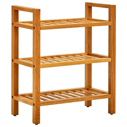 Shoe Rack With 3 Shelves 50x27x60 Cm Solid Oak Wood Ttoiap