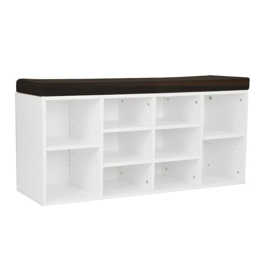 Shoe Rack Cabinet Organiser Brown Cushion - 104 x 30 45