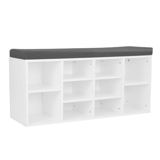 Shoe Rack Cabinet Organiser Grey Cushion - 104 x 30 45